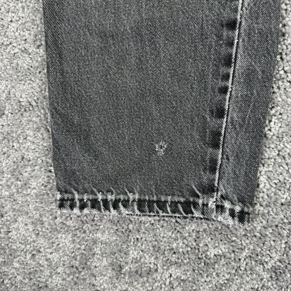 Vtg Wrangler Jeans Mens 34x34 Black Straight Leg Denim Charcoal Workwear Logo